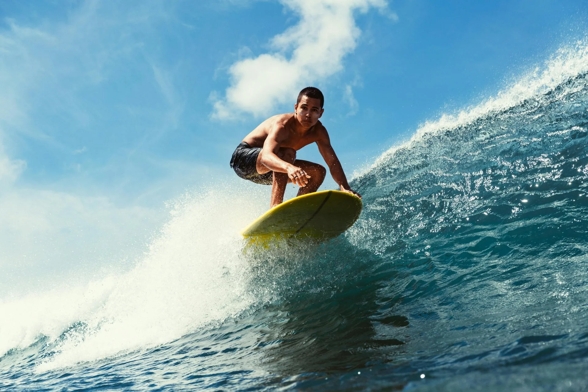 A man surfing